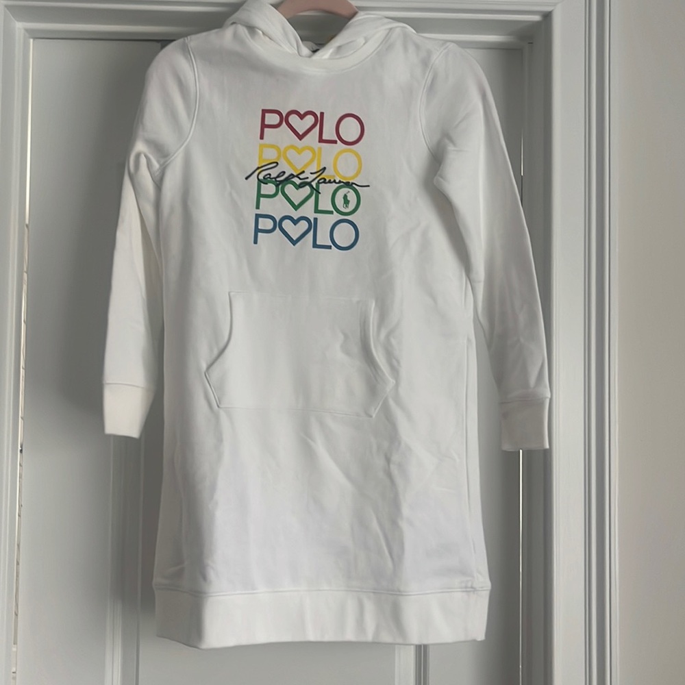 RALPH LAUREN GIRL SWEAT SHIRT DRESS WITH HOOD NWT